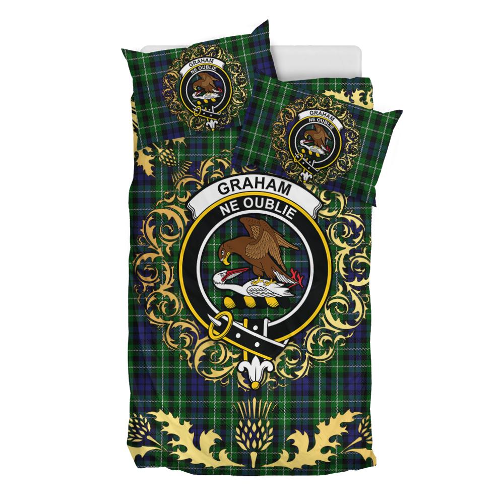 Graham of Montrose 02 Tartan Crest Bedding Set - Golden Thistle Style