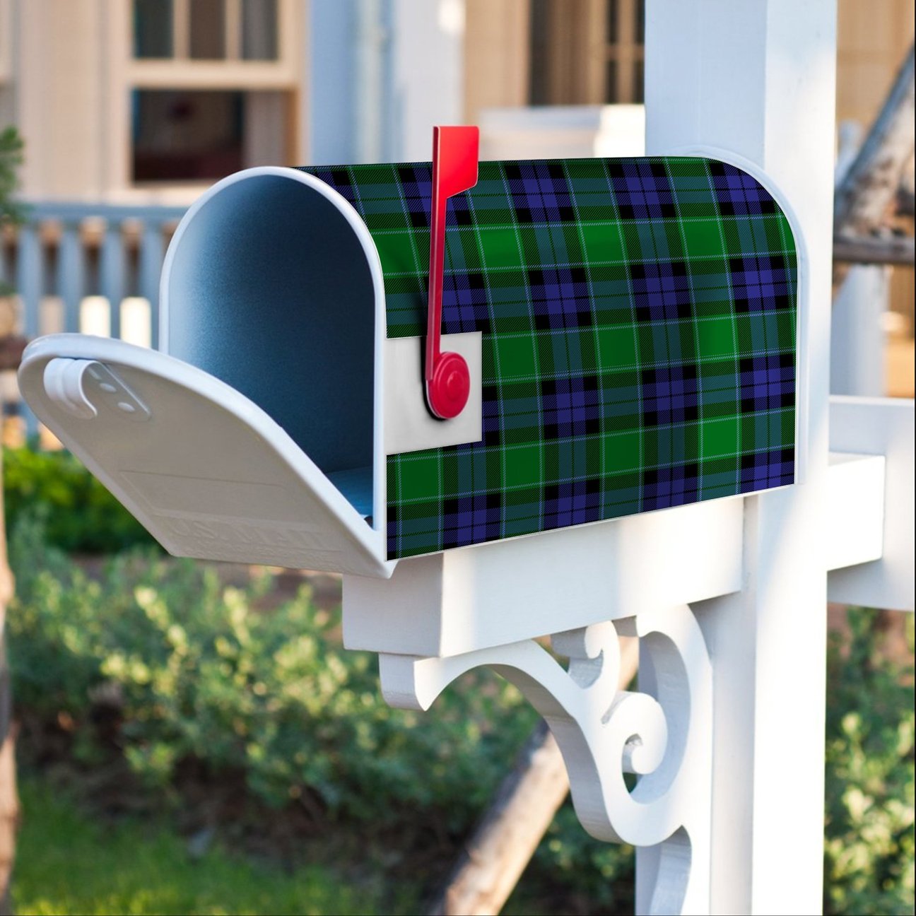 Graham Of Menteith Modern Tartan Crest Mailbox