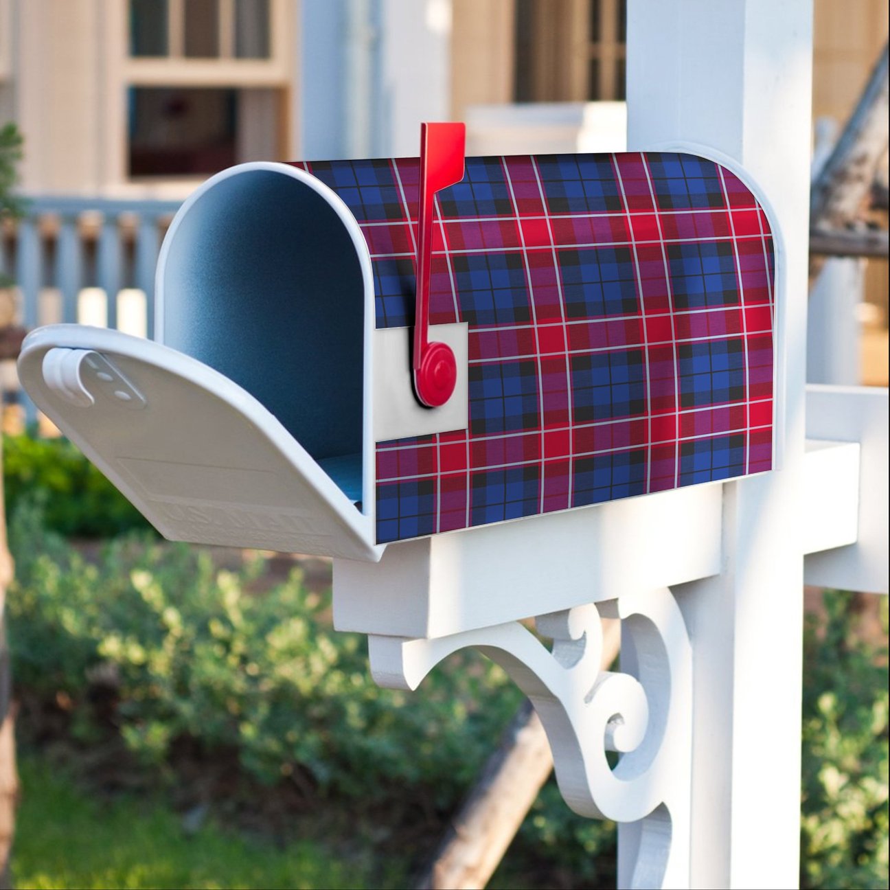 Graham Of Menteith Red Tartan Crest Mailbox