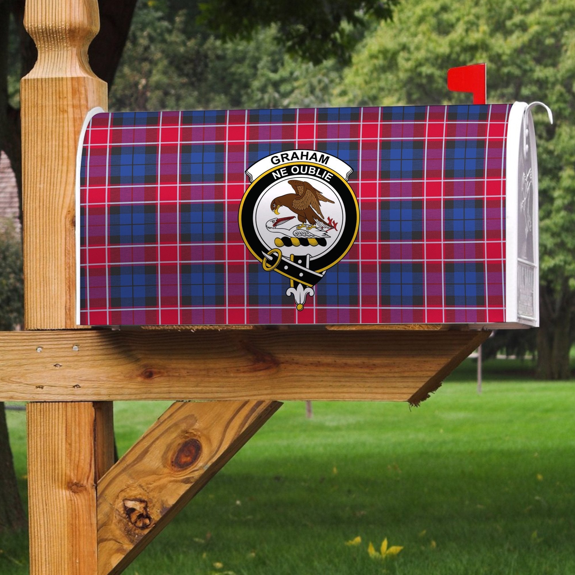 Graham Of Menteith Red Tartan Crest Mailbox