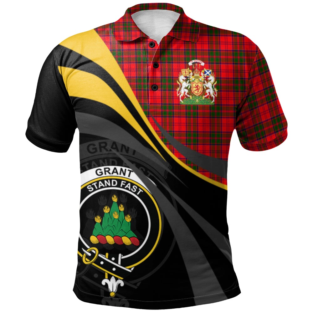 Grant Modern Tartan Polo Shirt - Royal Coat Of Arms Style