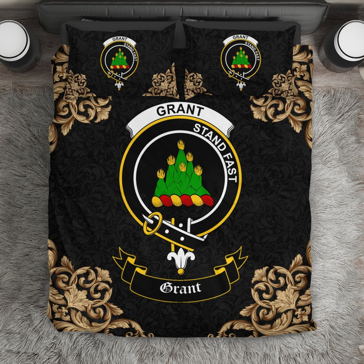 Grant Crest Black Bedding Set