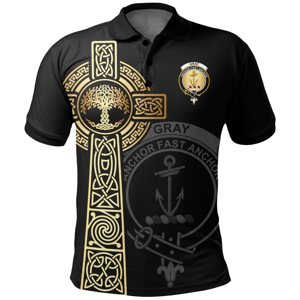 Gray Clan Unisex Polo Shirt - Celtic Tree Of Life
