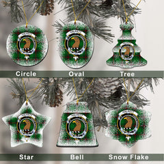 Halkett Tartan Christmas Ceramic Ornament - Snow Style