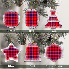 Hamilton Tartan Christmas Ceramic Ornament - Snow Style