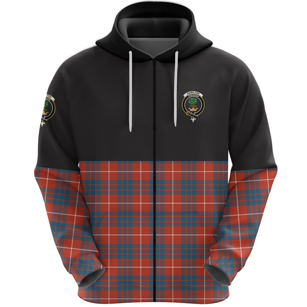 Hamilton Ancient Clan Half Of Tartan Zipper Hoodie