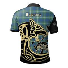 Hamilton Hunting Ancient Tartan Polo Shirt Viking Wolf