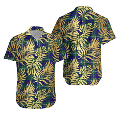 Hamilton Hunting Modern Tartan Vintage Leaves Hawaiian Shirt