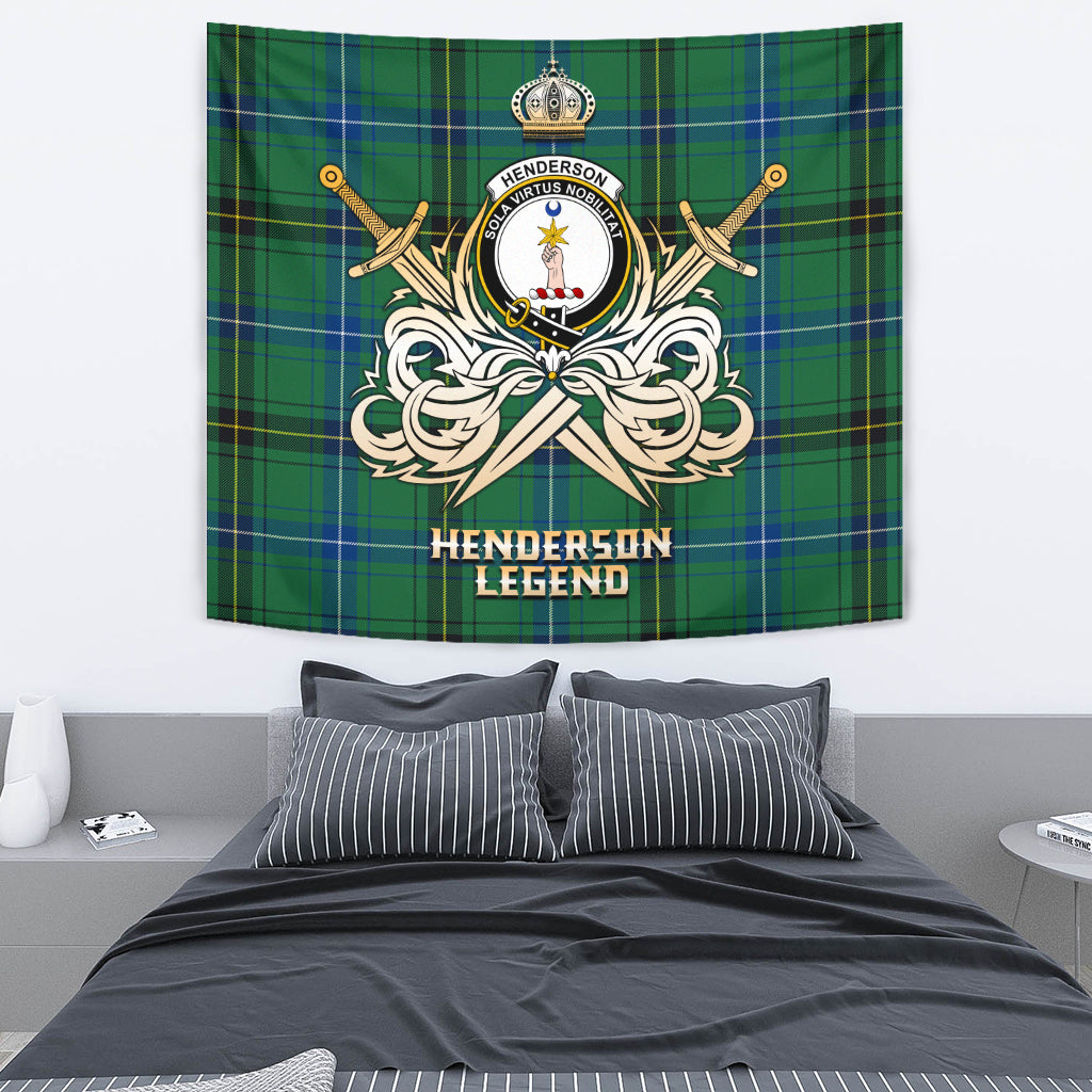 Henderson Ancient Tartan Crest Tapestry - Legend Gold Style
