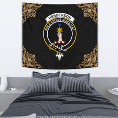 Henderson Tartan Crest Tapestry - Black Style