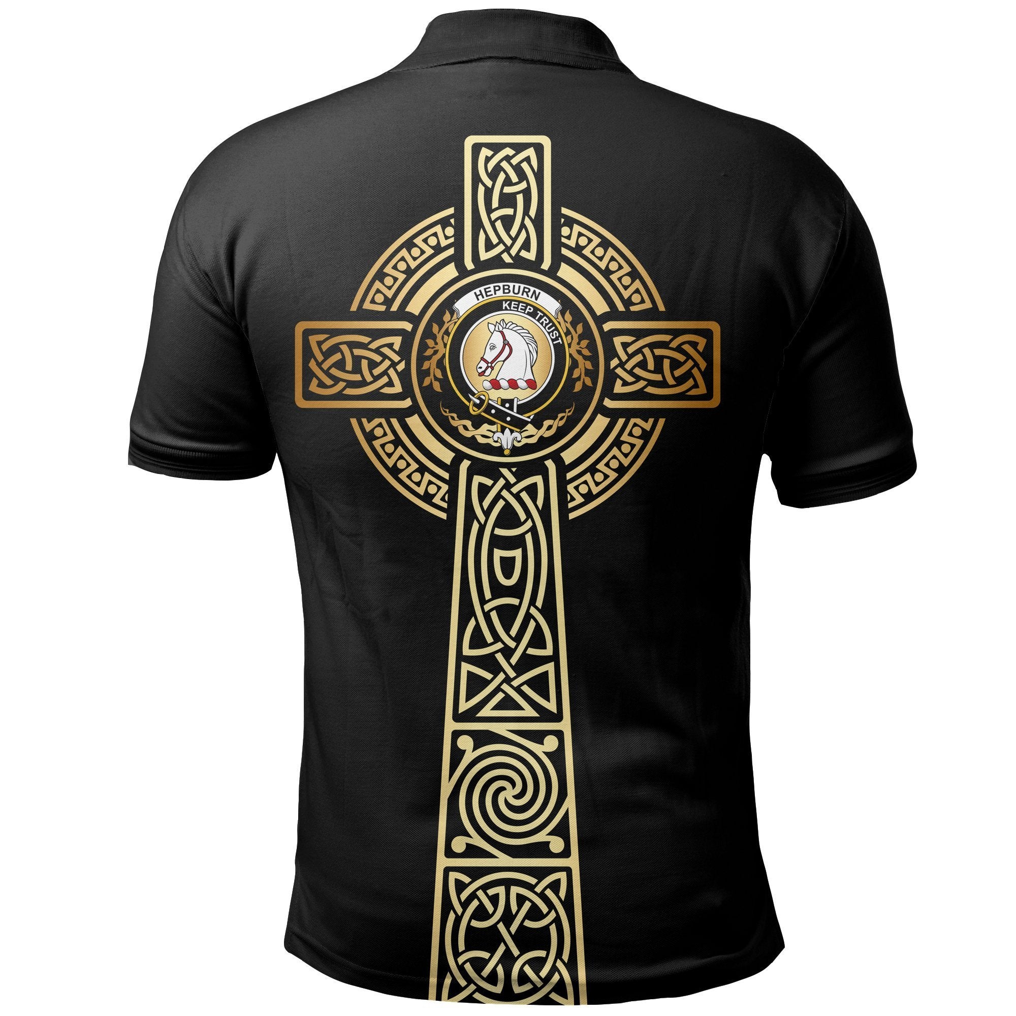 Hepburn Clan Unisex Polo Shirt - Celtic Tree Of Life