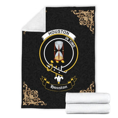 Houston Crest Tartan Premium Blanket Black