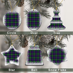 Inglis Tartan Christmas Ceramic Ornament - Snow Style