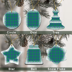 Irvine Tartan Christmas Ceramic Ornament - Snow Style