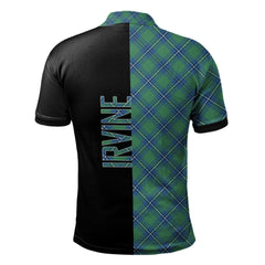 Irvine Ancient Tartan Polo Shirt Half of Me - Cross Style