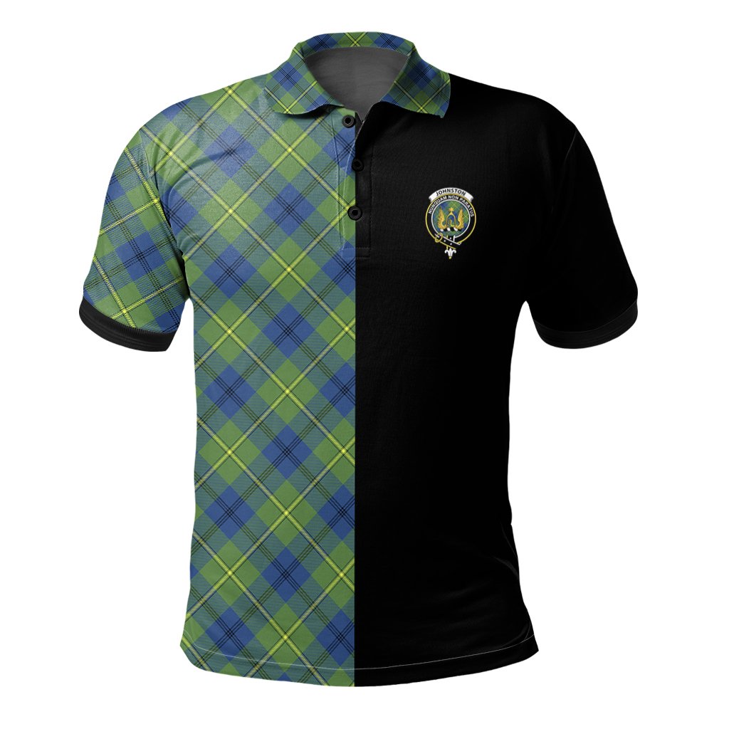Johnston Ancient Tartan Polo Shirt Half of Me - Cross Style