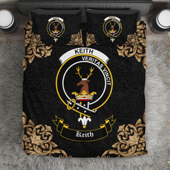 Keith Crest Black Bedding Set