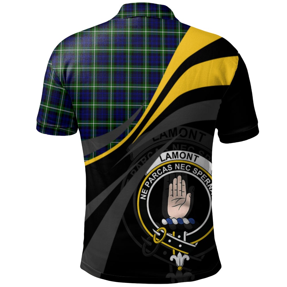 Lamont Modern Tartan Polo Shirt - Royal Coat Of Arms Style