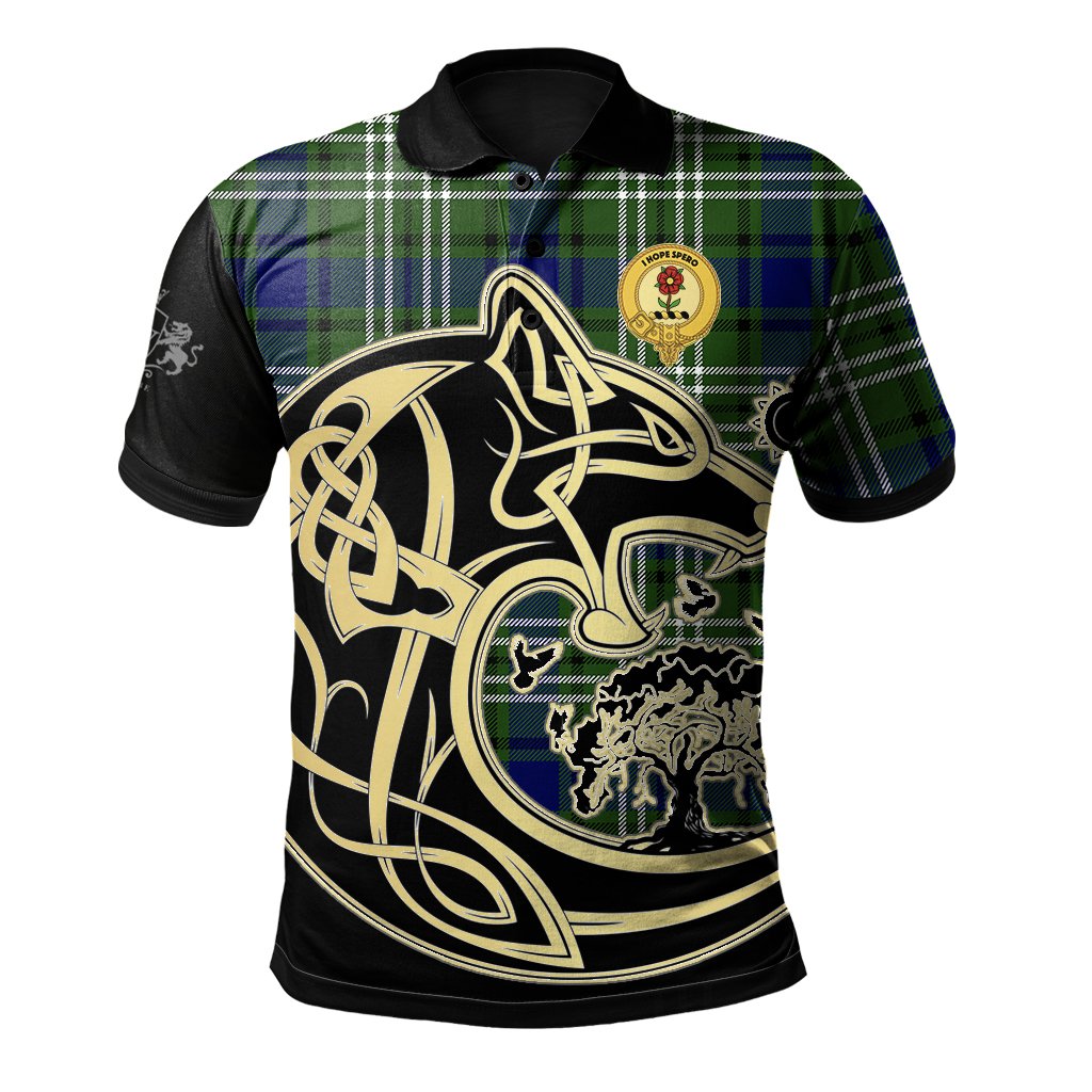 Learmonth Tartan Polo Shirt Viking Wolf