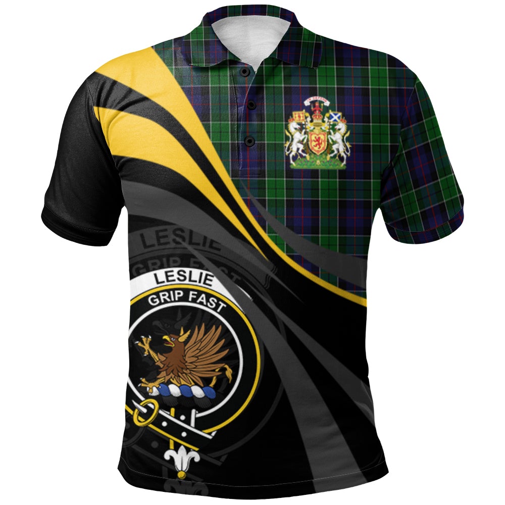 Leslie Hunting Tartan Polo Shirt - Royal Coat Of Arms Style