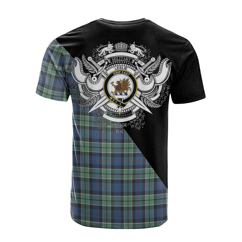 Leslie Hunting Ancient Tartan - Military T-Shirt