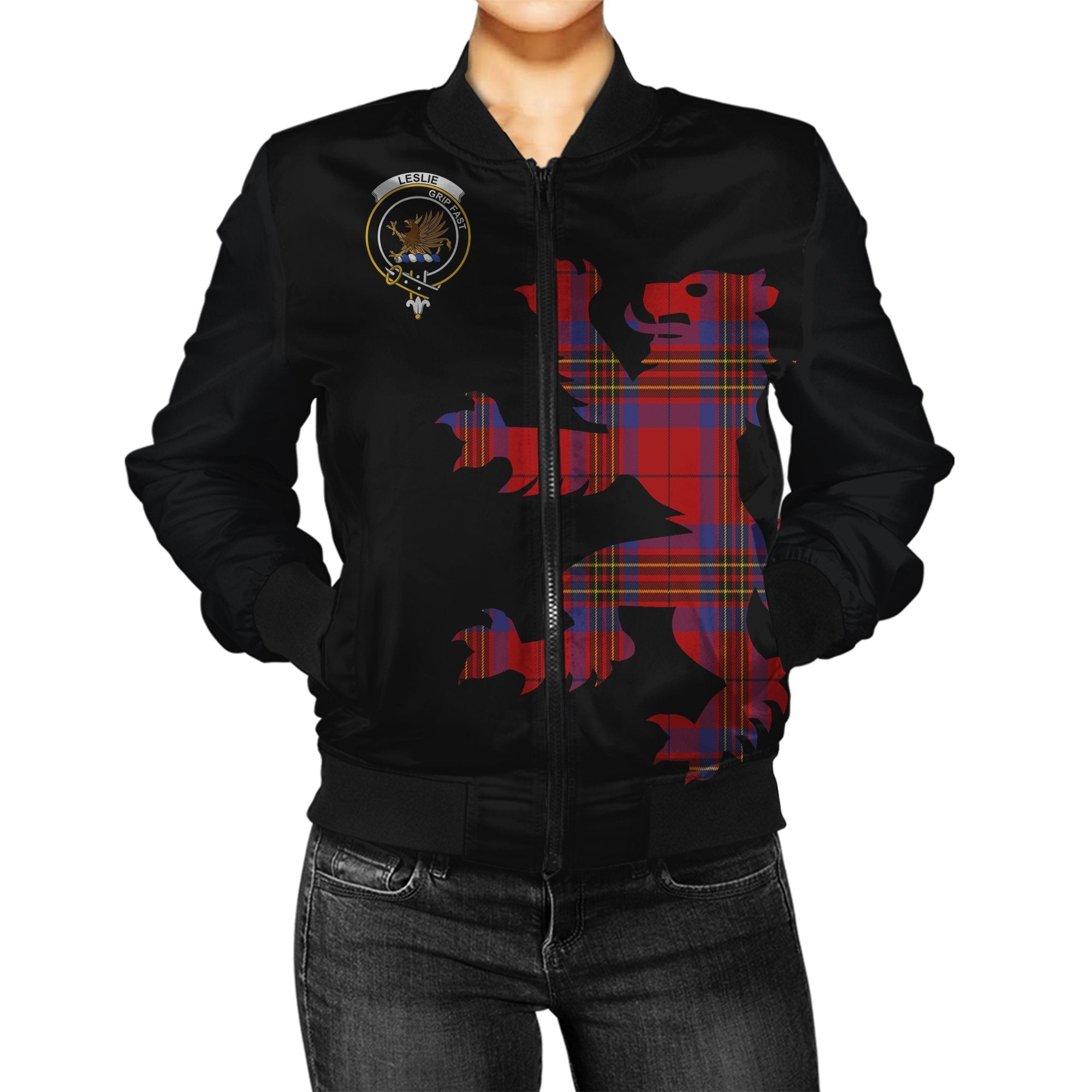 Leslie (Earl of Rothes) Tartan Bomber Jacket Lion & Thistle