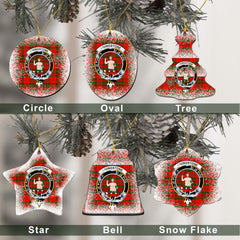 Livingstone Tartan Christmas Ceramic Ornament - Snow Style