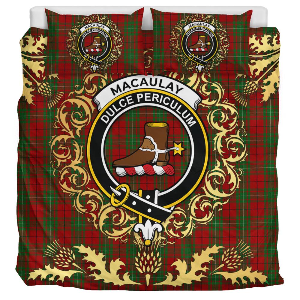 MacAulay Tartan Crest Bedding Set - Golden Thistle Style