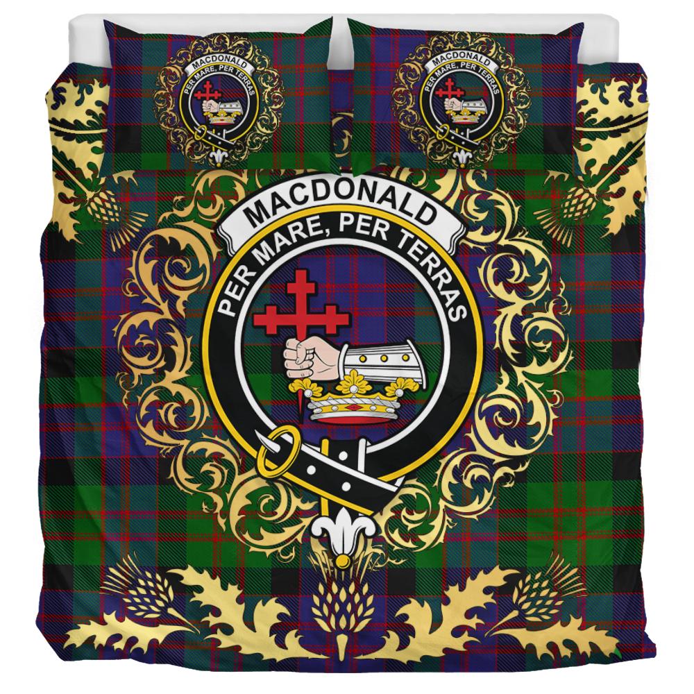 MacDonald Tartan Crest Bedding Set - Golden Thistle Style