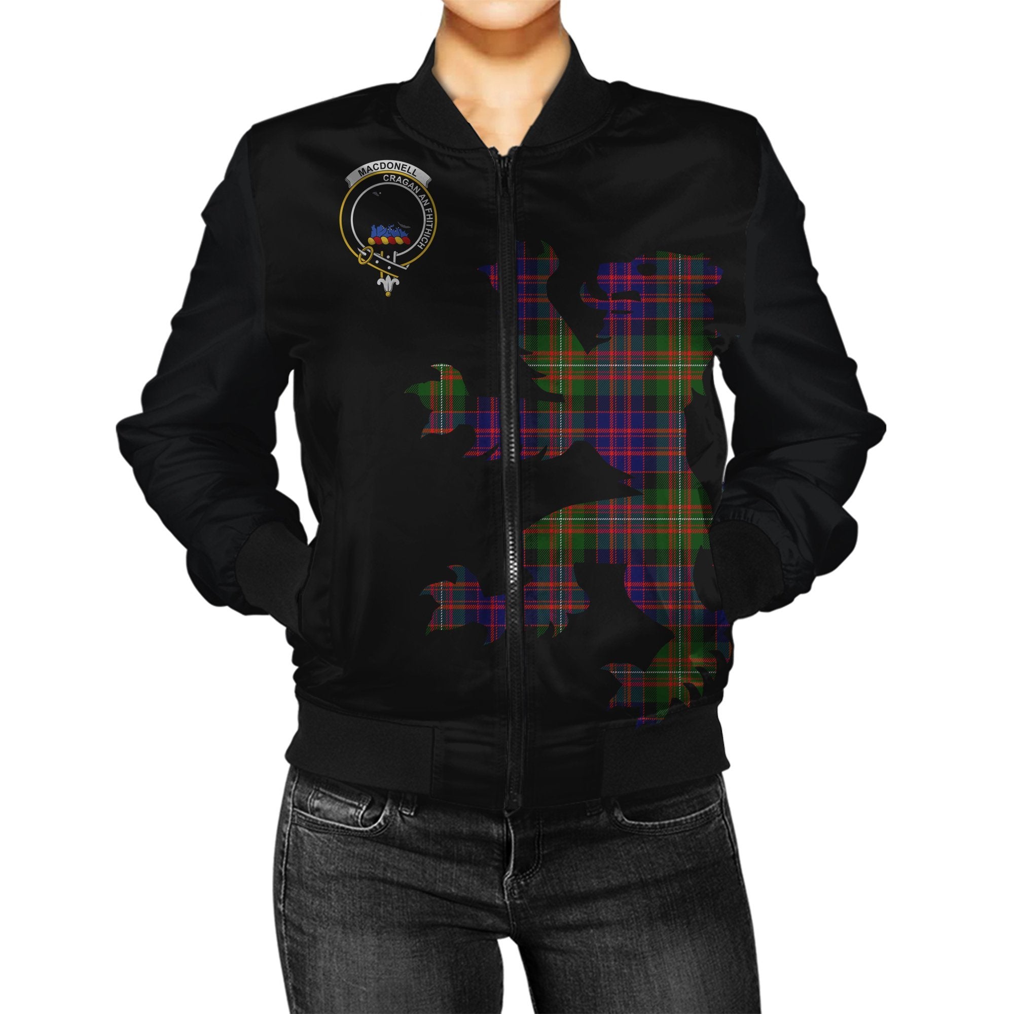 MacDonell Tartan Bomber Jacket Lion & Thistle