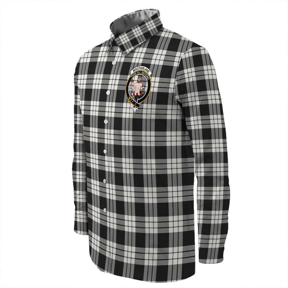 MacFarlane Black & White Tartan Long Sleeve Button Shirt