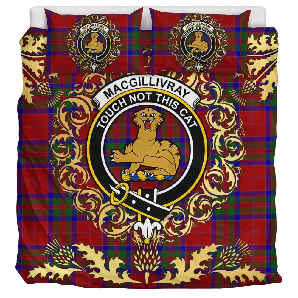 MacGillivray Tartan Crest Bedding Set - Golden Thistle Style