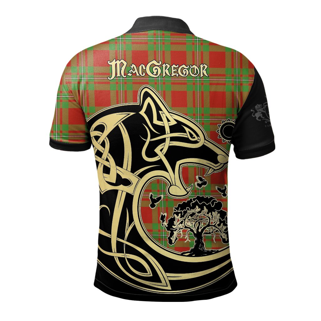MacGregor Modern Tartan Polo Shirt Viking Wolf