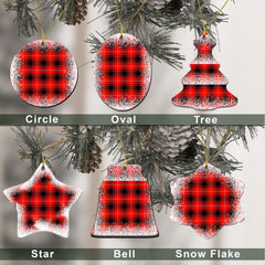 MacIver Tartan Christmas Ceramic Ornament - Snow Style