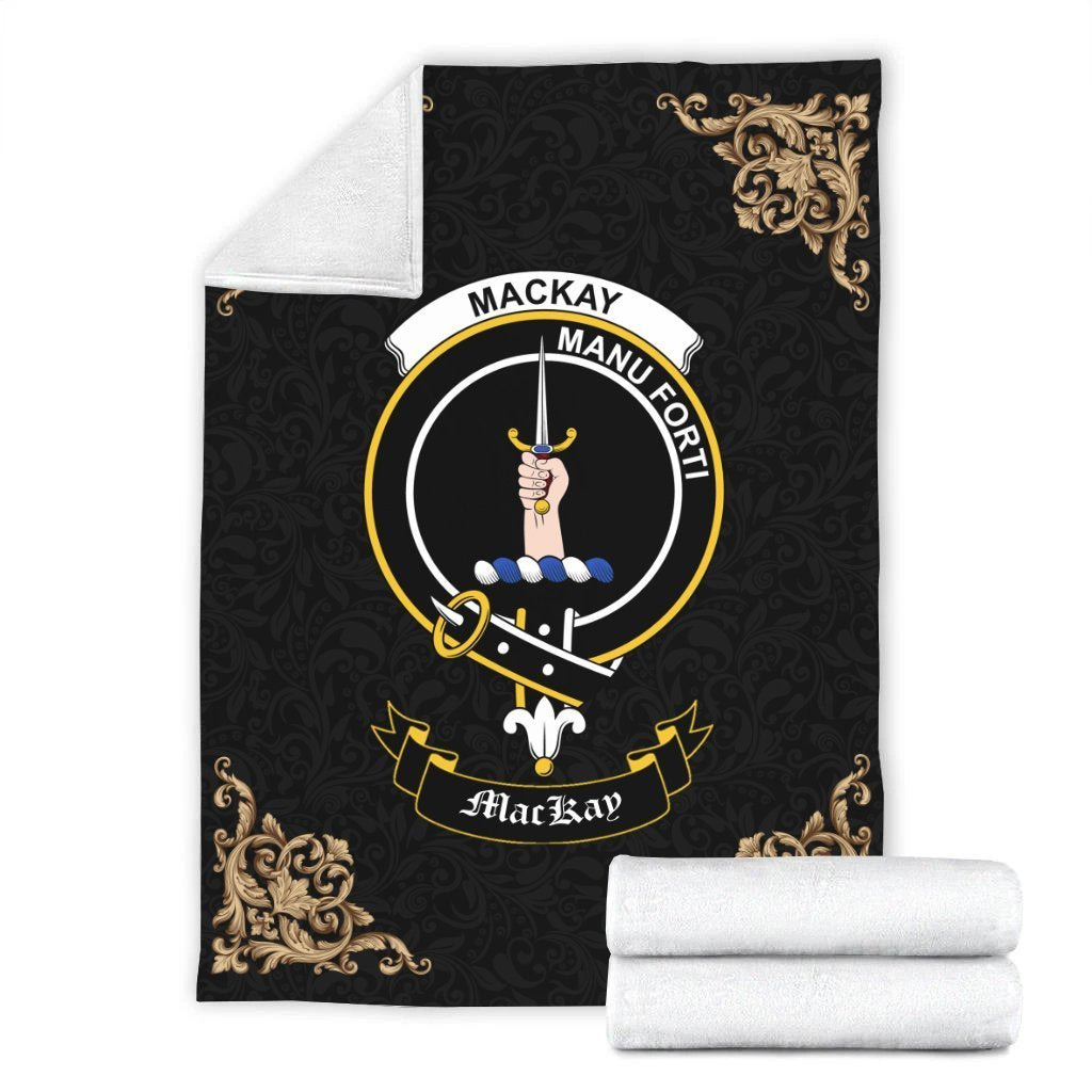 MacKay Crest Tartan Premium Blanket Black