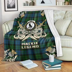 MacKie Tartan Gold Courage Symbol Blanket