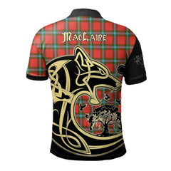 MacLaine of Loch Buie Tartan Polo Shirt Viking Wolf