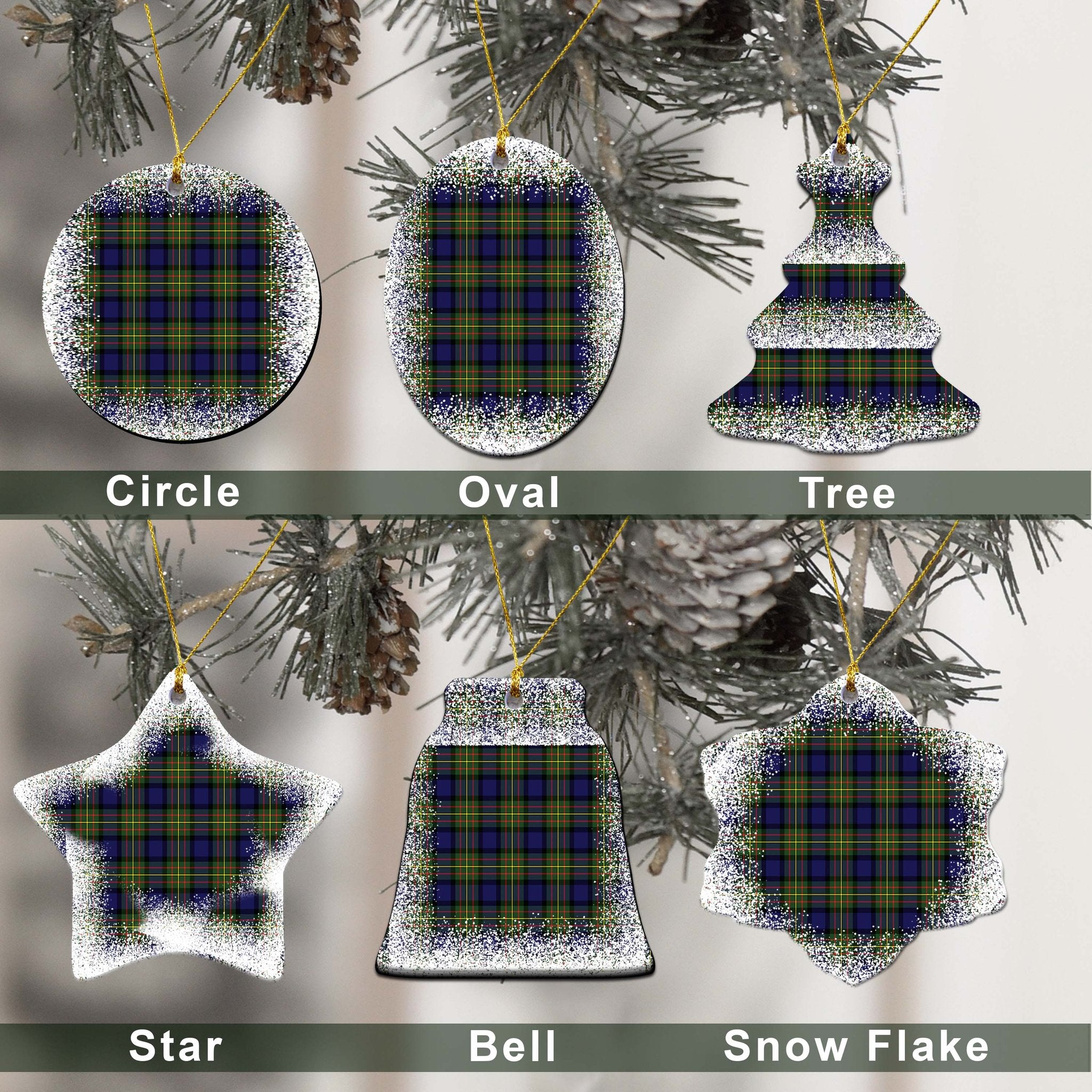 MacLaren Tartan Christmas Ceramic Ornament - Snow Style