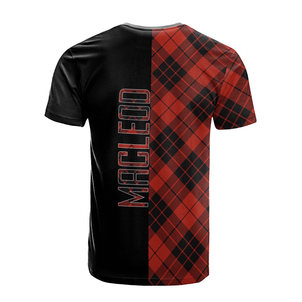 MacLeod of Raasay Tartan T-Shirt Half of Me - Cross Style