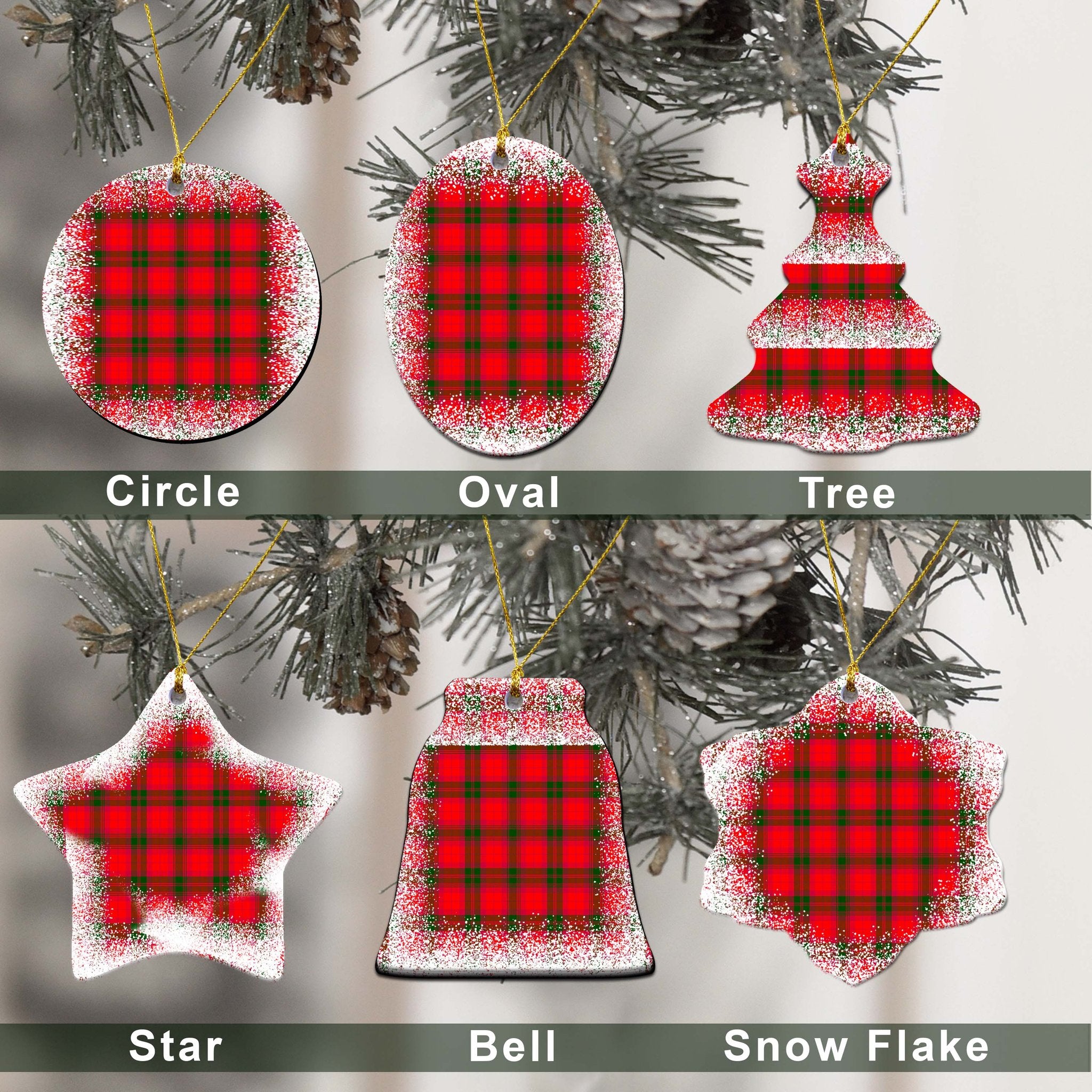 MacNab Tartan Christmas Ceramic Ornament - Snow Style