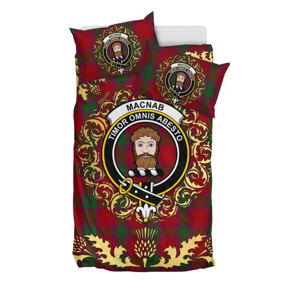 MacNab 01 Tartan Crest Bedding Set - Golden Thistle Style