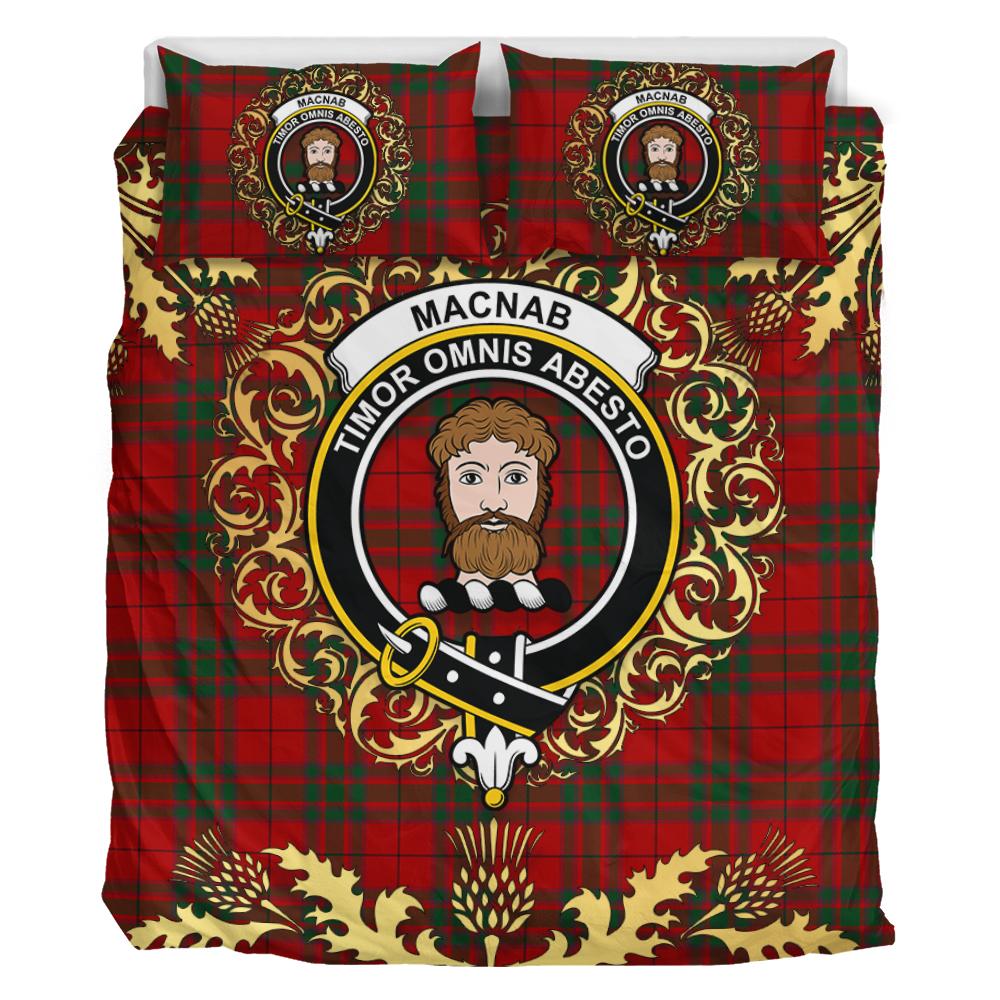 MacNab Tartan Crest Bedding Set - Golden Thistle Style