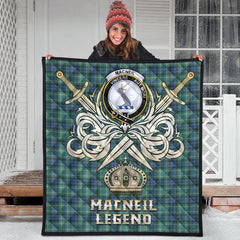 MacNeil of Colonsay Ancient Tartan Crest Legend Gold Royal Premium Quilt