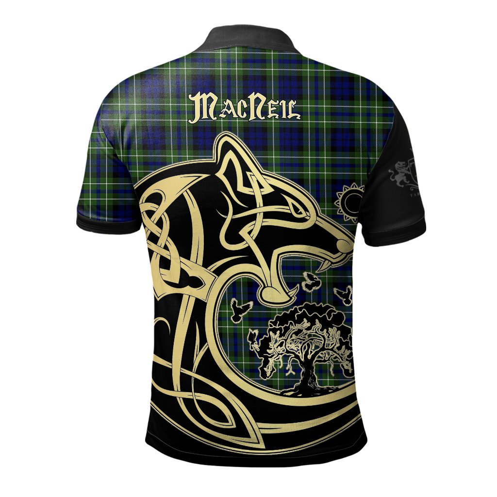 MacNeil of Colonsay Modern Tartan Polo Shirt Viking Wolf