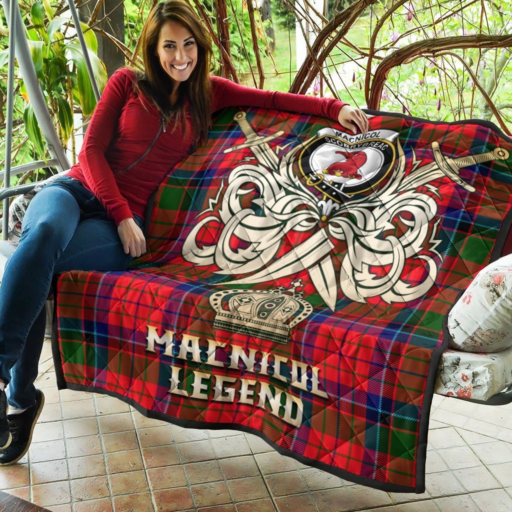 MacNicol of Scorrybreac Tartan Crest Legend Gold Royal Premium Quilt