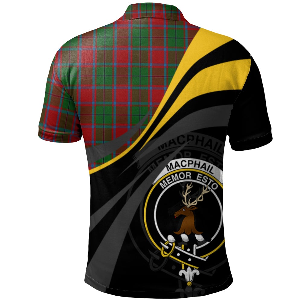 MacPhail Blue Bands Tartan Polo Shirt - Royal Coat Of Arms Style