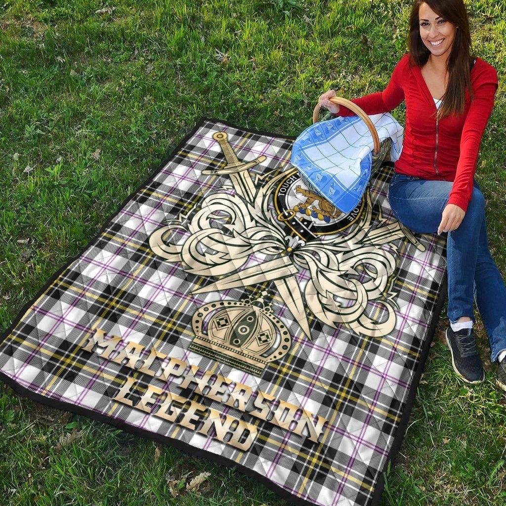 MacPherson Dress Modern Tartan Crest Legend Gold Royal Premium Quilt