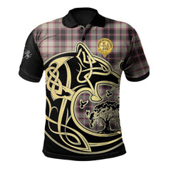 MacPherson Hunting Ancient Tartan Polo Shirt Viking Wolf