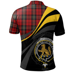 MacPherson Red Cluny Tartan Polo Shirt - Royal Coat Of Arms Style