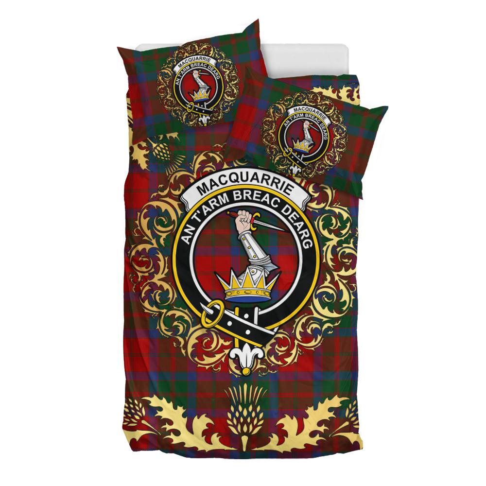 MacQuarrie 02 Tartan Crest Bedding Set - Golden Thistle Style